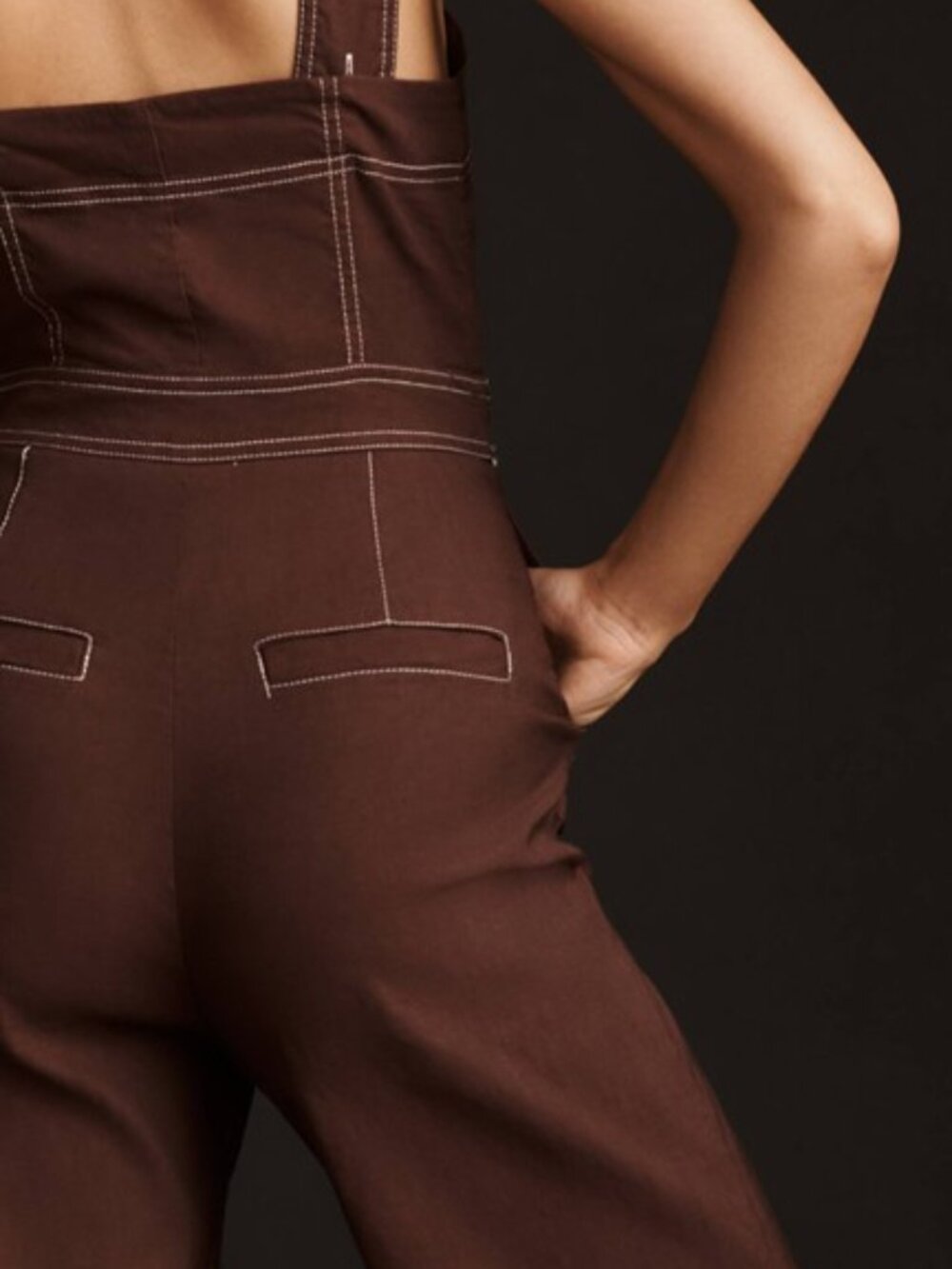 NWOT Maeve by Anthropologie 'The Colette' Linen Blend Jumpsuit in Mauve - Size 4 - Picture 4 of 16